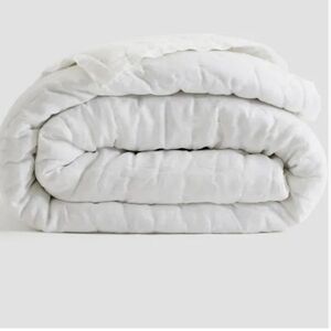 Quince European Linen Dream Quilt In White King / Cal King NEW